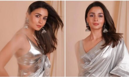 Alia Bhatt slayed in a  25k silver saree made from recycled nylon…Yay or Nay?