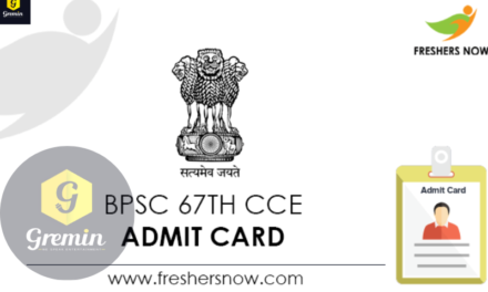 BPSC 67th CCE Admit Card 2022 details :